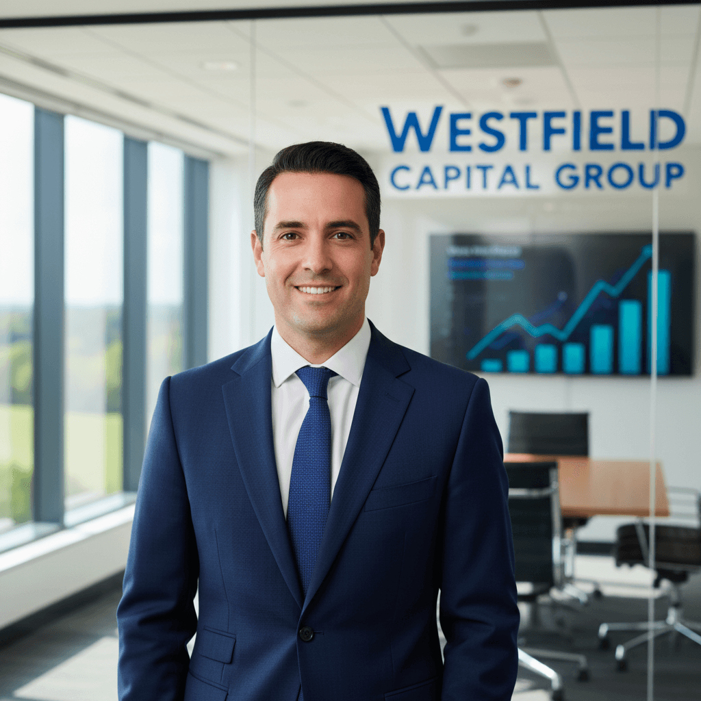 Diego Moreno, Business Development Manager, in a modern office setting, smiling confidently.