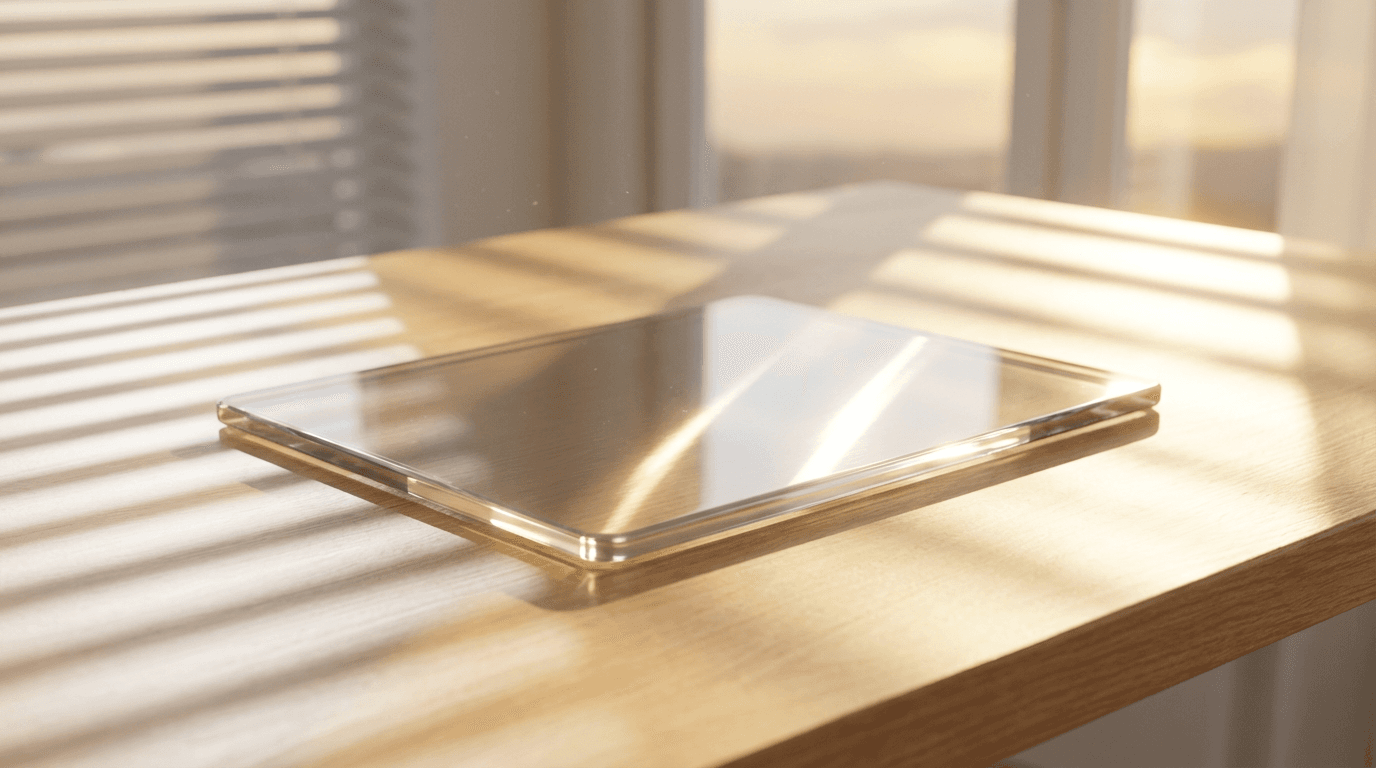 Privacy policy document on tablet screen