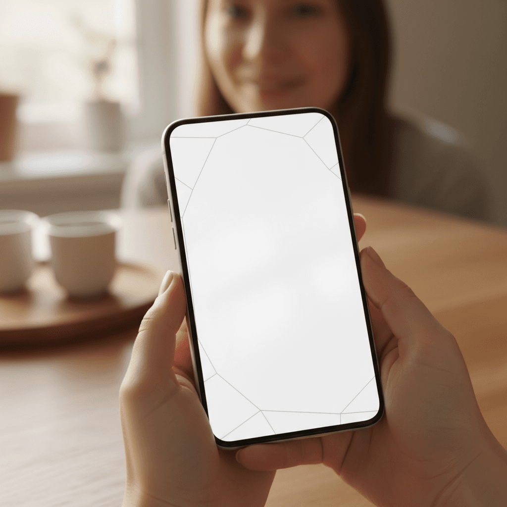 Hands holding smartphone with loan approval message displayed