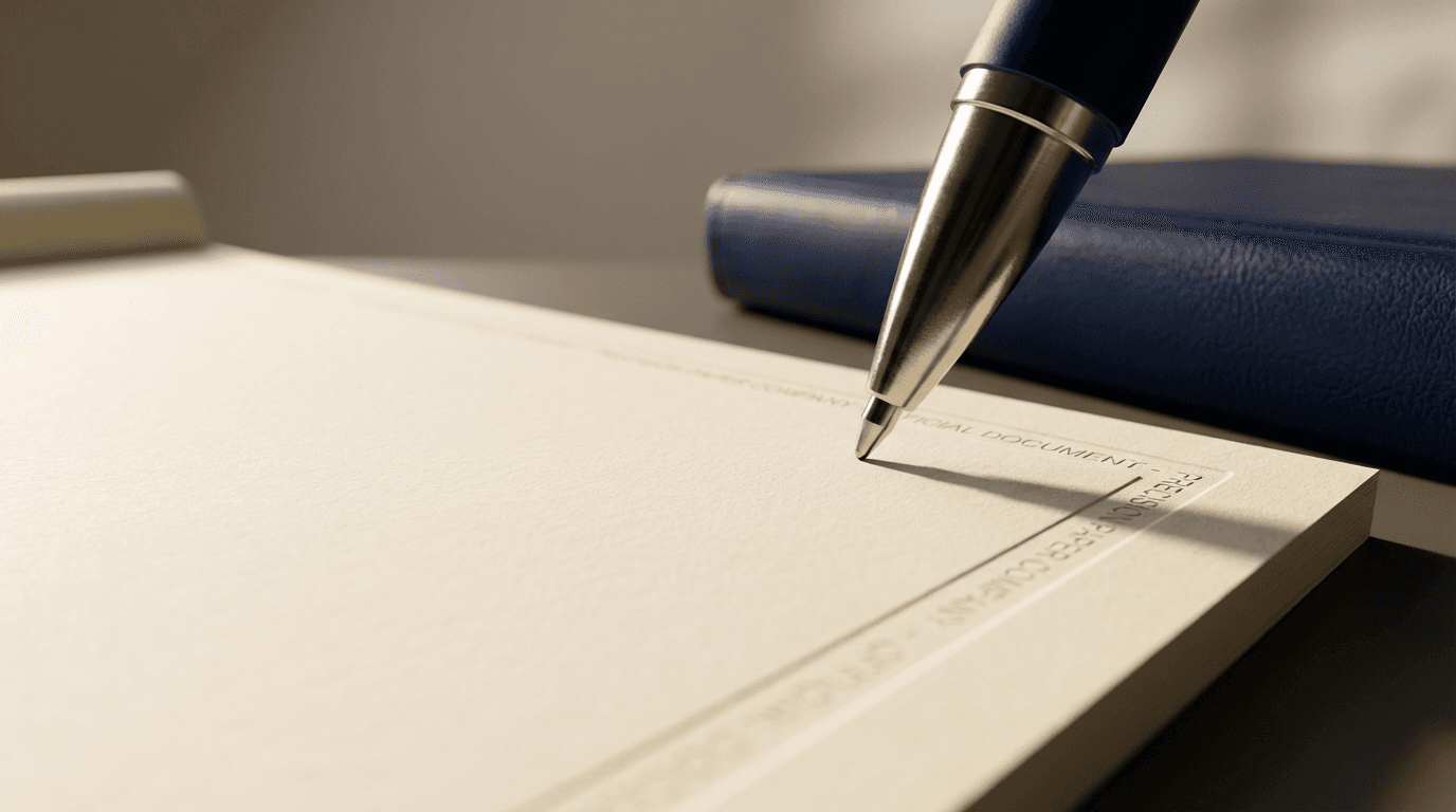 Legal document with formal text and signature areas