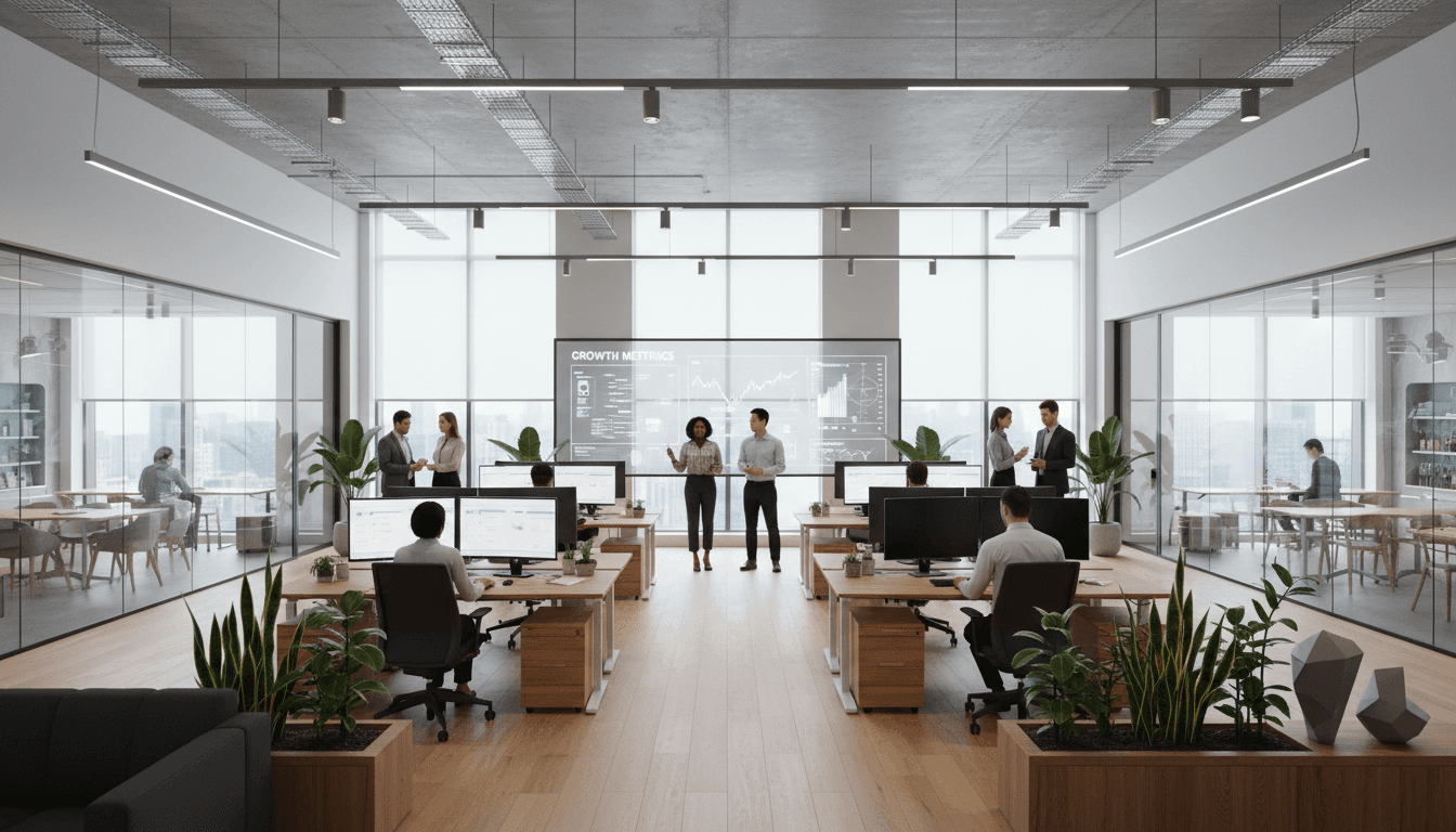 Westfield Capital Group modern office with financial documents and team collaboration